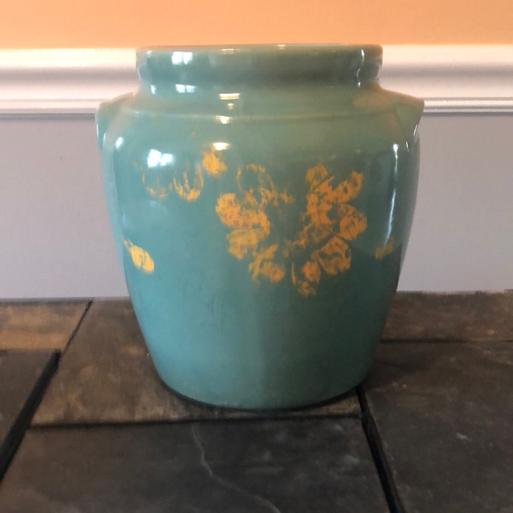 Vintage MONMOUTH, made in USA teal jar, no lid